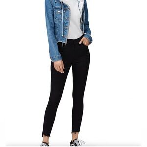 MOTHER stunner zip ankle step fray Charcoal Denim Jeans size 25